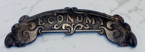 Vtg cast iron name plate - name,