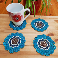 Handmade Beaded Coasters Set