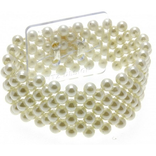 Ivory pearl beaded corsage - beaded,