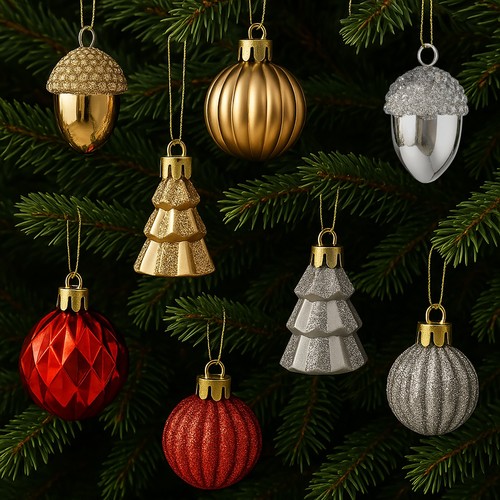 Christmas tree baubles set - christmas,