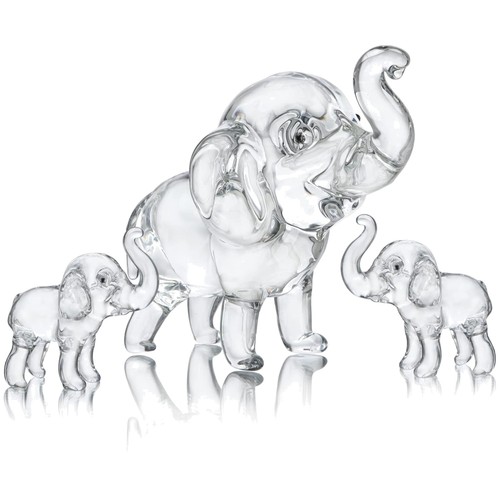 Crystal glass elephant - crystal,