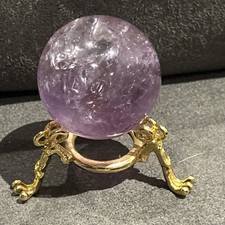 Amethyst Crystall Ball With Gold Played Stand