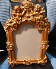 LOVELY VINTAGE ORNATE CHERUB  GILT PHOTO FRAME,  FREESTANDING OR WALL. REF JB