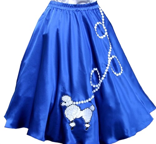 New blue satin poodle - satin, 50's