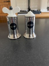 Alessi Michael Graves design Pepper Grinder + Salt Castor in white unused