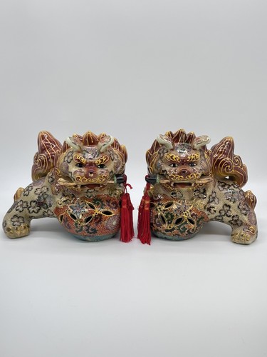 Pair vintage japanese kutani - pair,