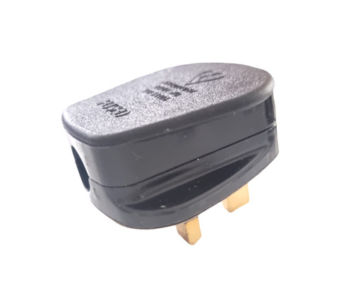 Black mains plug - black, 3