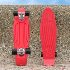 VICI 22in Cruiser Skateboard | RED & BLACK PENNY BOARD | Smooth Ride/Retro Deck