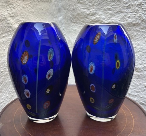 Pair large murano - large, millefiori