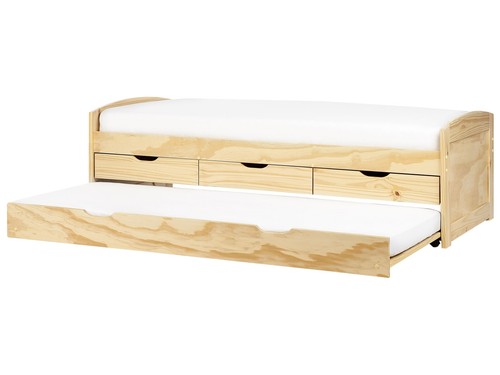 Wooden single trundle bed - eu,