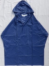 VINTAGE Damart Dark Blue P.V.C Raincoat Mackintosh Jacket Large Hooded Unused