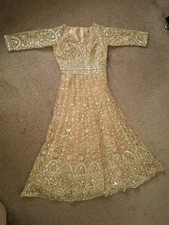 Asian Indian Pakistani Party Wear Wedding Maxi Dress heavy full work