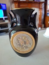 The Art Of Chokin Small Black Vase 13cm Tall