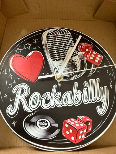 Rockabilly metal wall clock - rockabilly,