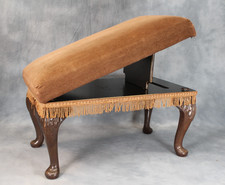 Original Vintage Sherborne Velvet Tilting Adjustable Gout Footstool Fringed Retr