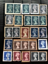 25 GB QEII Machins High Values Used/Franked On Paper Large Pre/Post Decimal