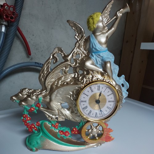 Vintage cast iron clock - vintage, cast-iron