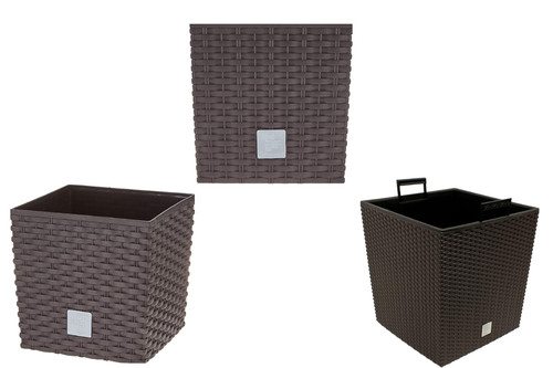 Square plant pot rattan low - pot,