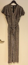 QED LONDON  Cross Over Style Leopard Print Jumpsuit Size 18 UK
