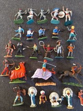 joblot of timpo plastic figures and lead unbranded figures - sold as seen