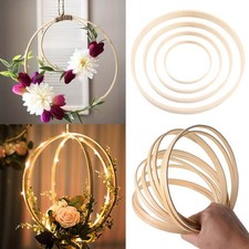 10X NEW 10-40CM Dream Catcher Ring Round Wooden Bamboo Hoop DIY Crafts Tools UK