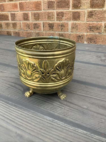 Vintage brass floral embossed - floral,
