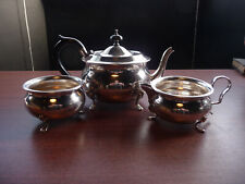 Nicely Shaped With Feet 3 Piece Small Tea Set EPNS
