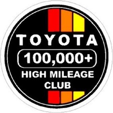 2 x TOYOTA HIGH MILEAGE CLUB PERSONALISED Sponsorship Stickers/Decals -2 Decals