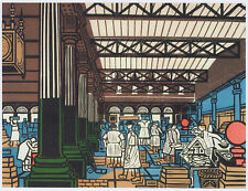 Billingsgate Market London Edward Bawden print in 11 x 14 mount ready to frame
