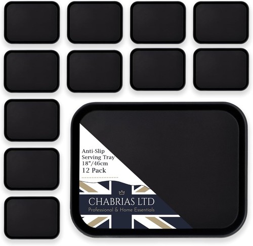 Round black anti slip tray - round,