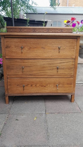 Vintage solid light oak chest - solid,