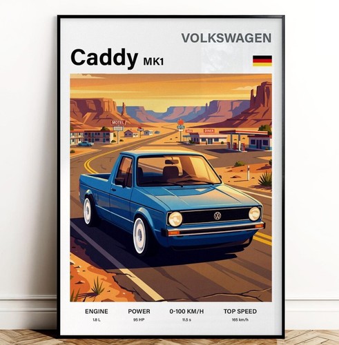 Volkswagen caddy mk1 poster - volkswagen,