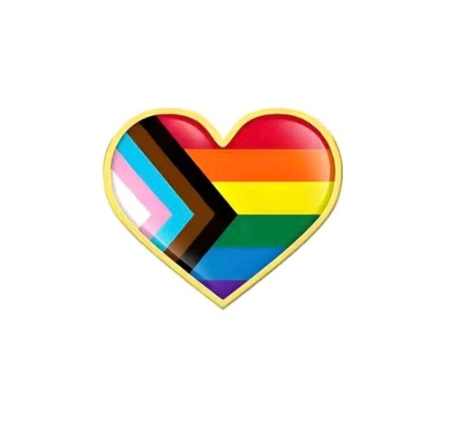 Progress pride heart enamel - pride,