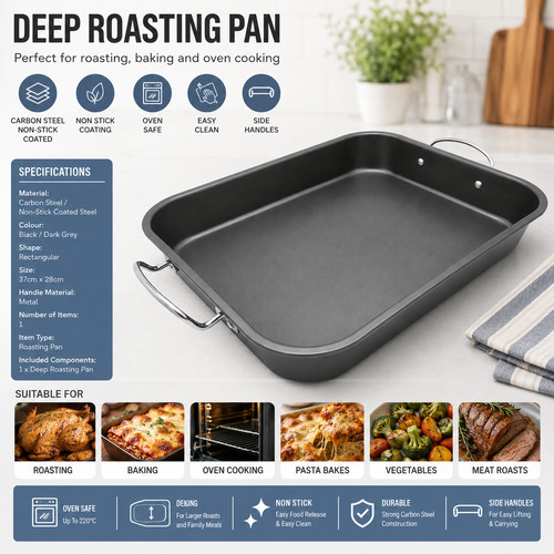Large deep non stick - deep, roasting