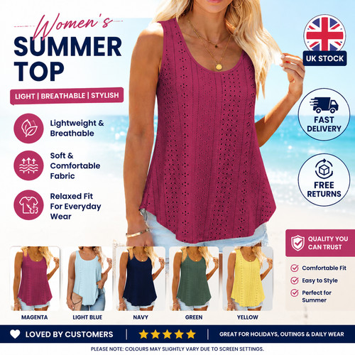 Womens sleeveless vest tops - womens,