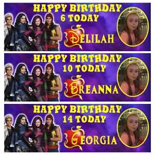 DESCENDANTS Personalised Birthday Photo Banners - Disney Descendants Banners