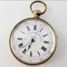WILLIAM TELL CHRONOGRAPH CENTRE SECONDS ANTIQUE MECHANICAL POCKET WATCH VINTAGE