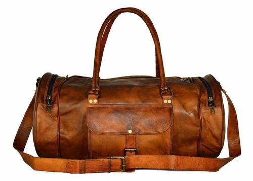 Bag leather old crafted travel - bag,
