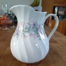 Wedgewood Bone China Angela Fluted English Jug/Ewer/Vase/Pitcher 15cms High 1980