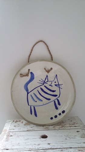 Pottery ceramic hanging - , cat