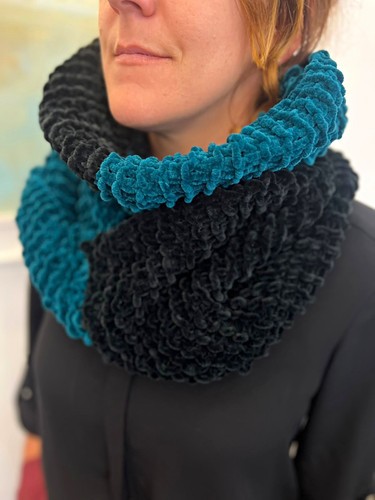 Women knitted infinity - knitted,