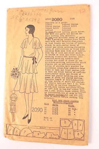 Vintage 1920 pattern 2090 - vintage,