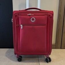 DELSEY Paris Hand Luggage 55cm Slim 4-Wheel Cabin Case Red NEW TSA Locks