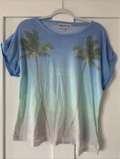 Ladies Wildfox Tropical T-shirt Logo Vacation Forever UK14 😍