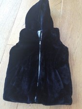 Girls Black Faux  Fur Gilet