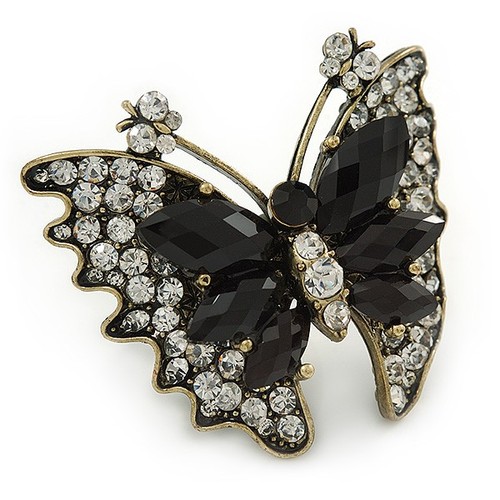 Large clear crystal black - clear, crystal,