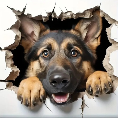 Peeking german shepherd - german,