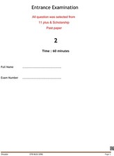 Paper-2  ELEVEN PLUS 11+ Maths