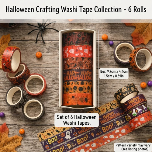 6roll halloween washi tape - 6roll, set