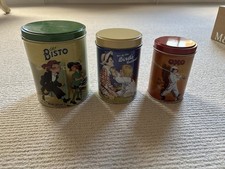Set Of 3 Vintage Style Bisto Storage Tins